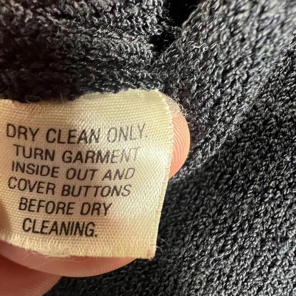 St. John Basics Santana Knit Navy V Neck Cardigan Sweater Gold‎ Buttons Jacket S - Picture 5 of 9